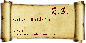 Rajczi Balázs névjegykártya