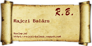 Rajczi Balázs névjegykártya